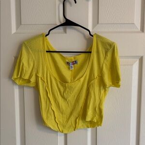 Urban Outfitters Yellow Scoop Neck Crop Top